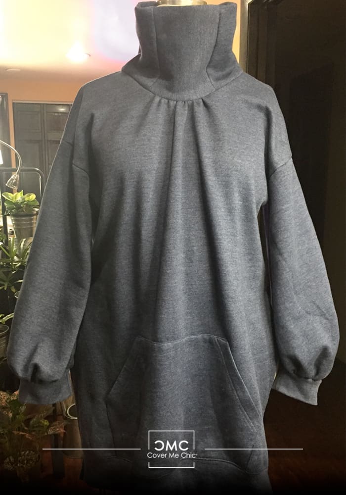 Refashioned Sweatshirt Ballon Sleeve Top