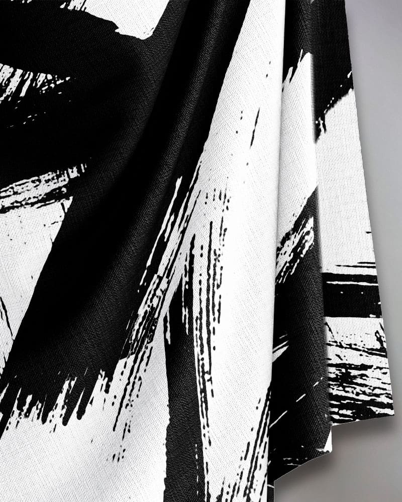 Brush Stroke Black & White — Cover Me Chic print fabric