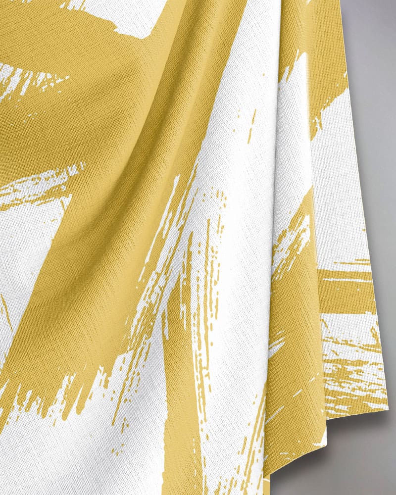 Brush Stroke White & Yellow — Cover Me Chic print fabric