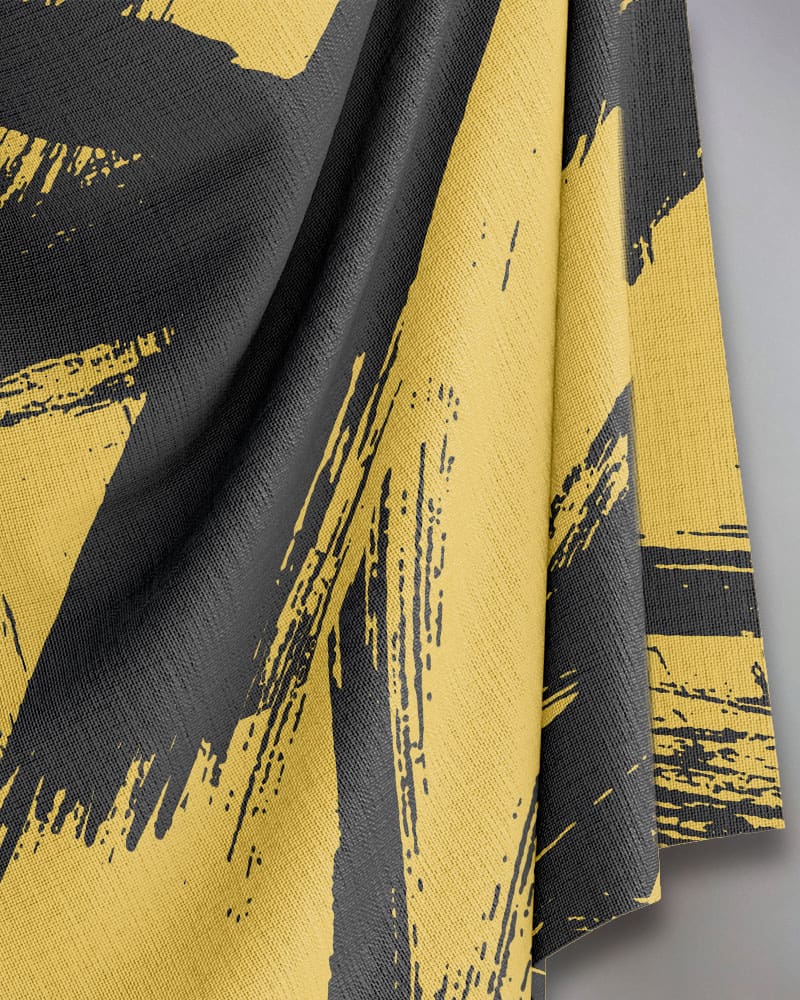 Brush Stroke Yellow & Grey — Cover Me Chic print fabric