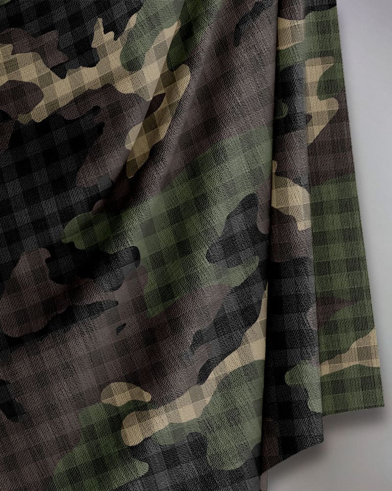 Camo Plaid Olive — Cover Me Chic original print fabric