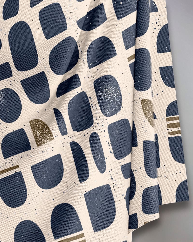 Block Print Blue & Brown — Cover Me Chic fabric for modest sewing