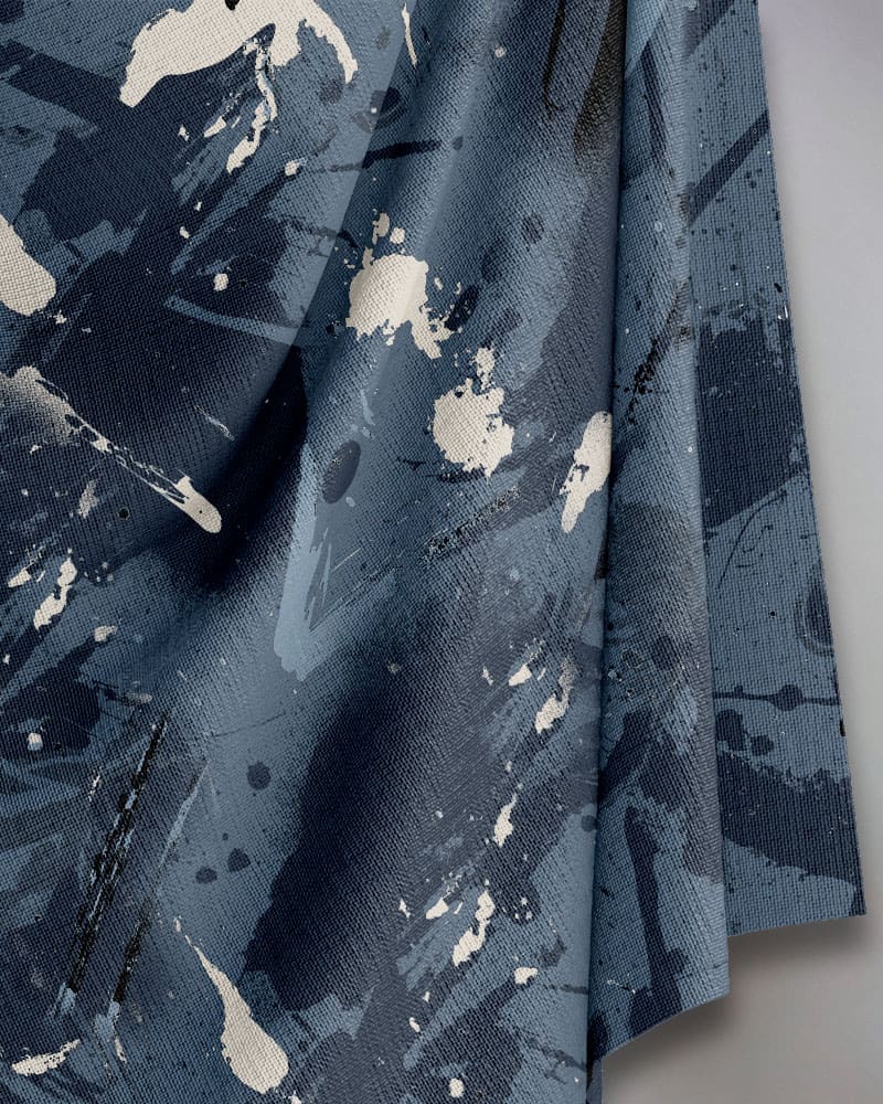 Graffiti Splatter Denim — Cover Me Chic original print fabric