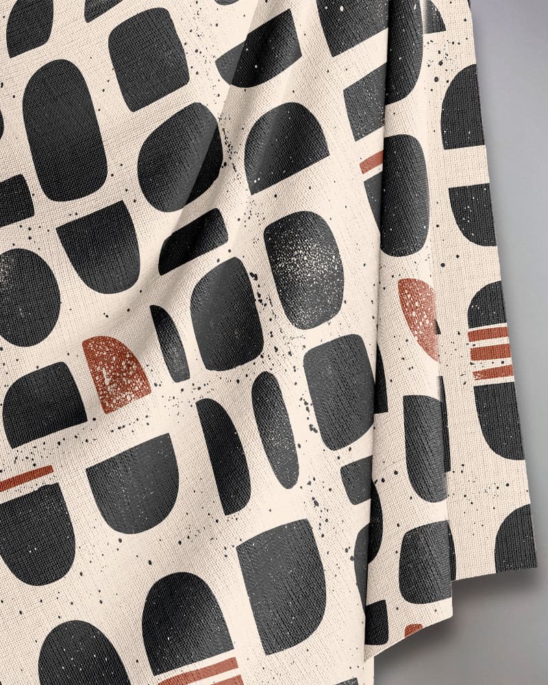 Block Print Black & Terracotta — Cover Me Chic original print fabric