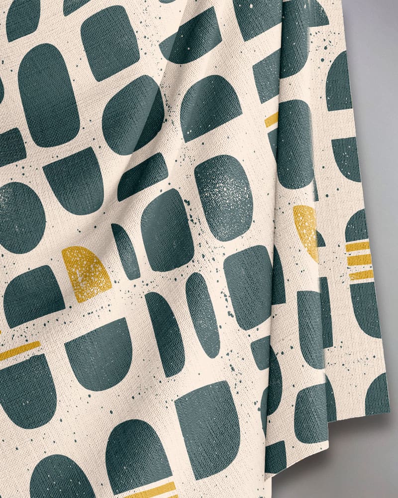 Block Print Blue & Yellow — Cover Me Chic fabric for curvy sewing patterns