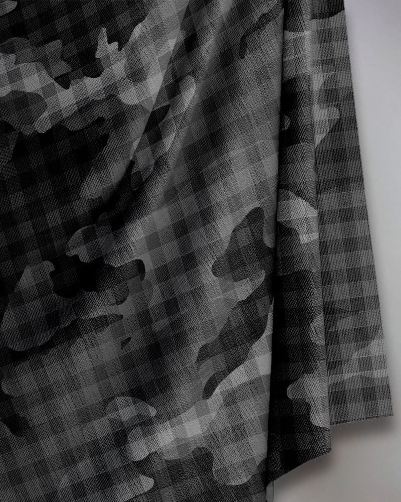 Camo Plaid Black — Cover Me Chic print fabric