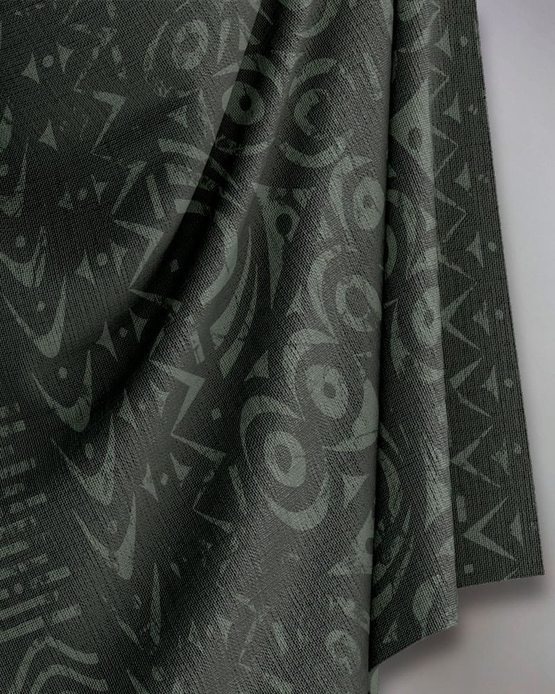 Tribal Hut Olive — Cover Me Chic original print fabric