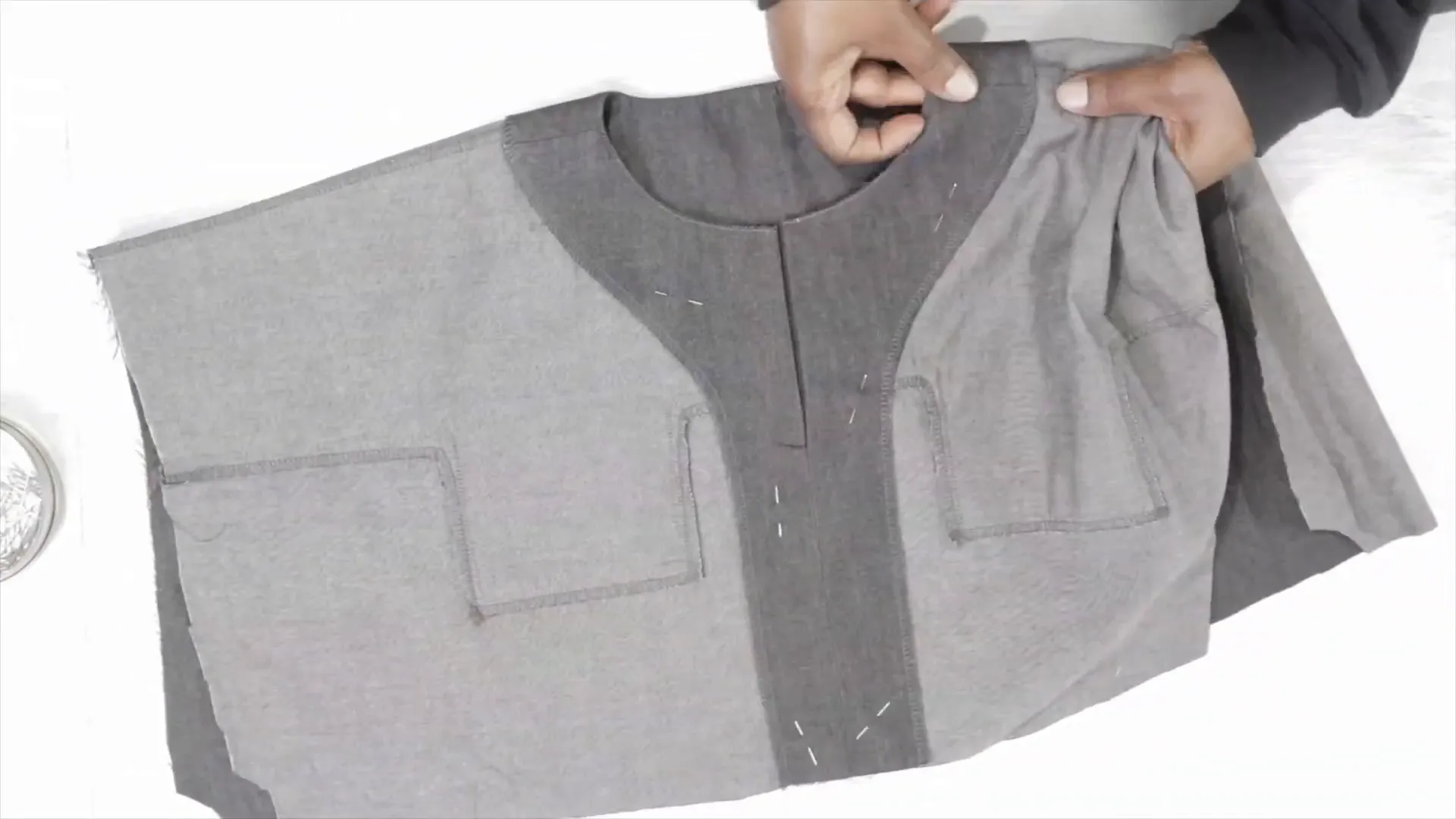 Attaching the facing to the bodice