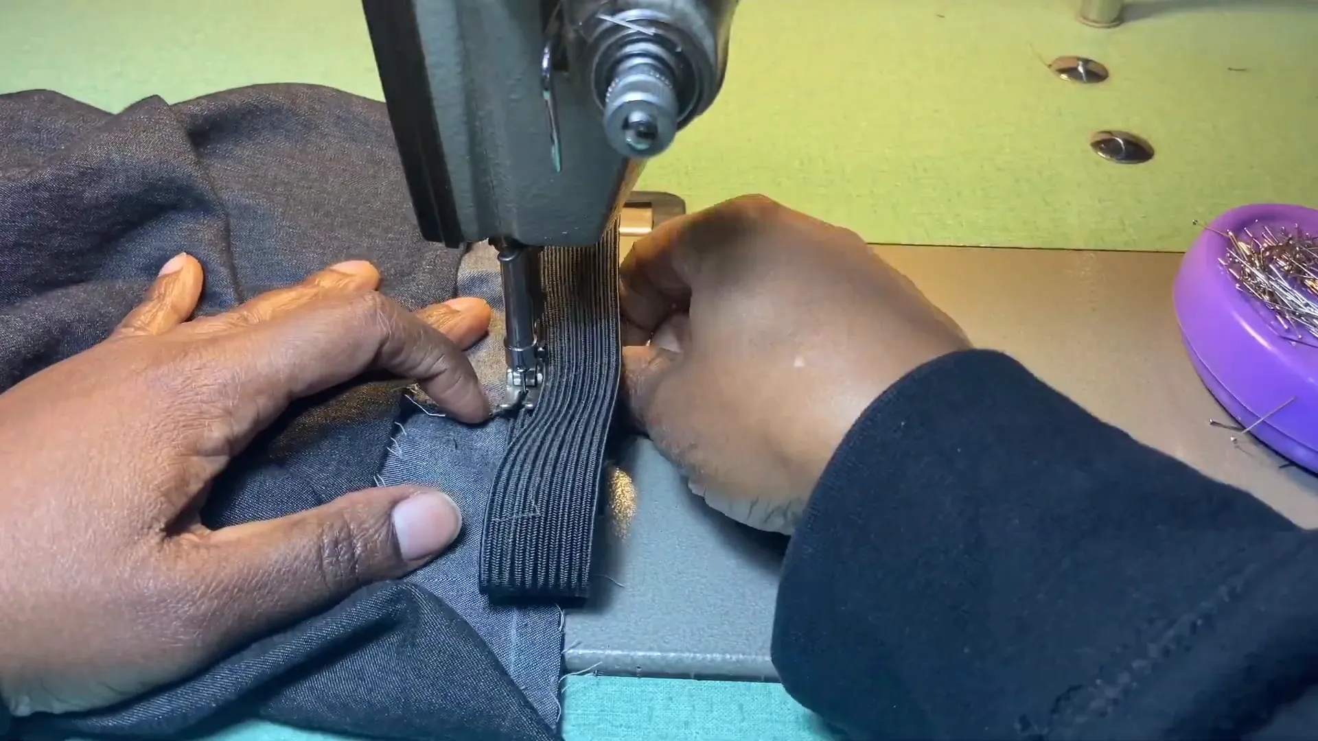 Adding elastic to the sleeves