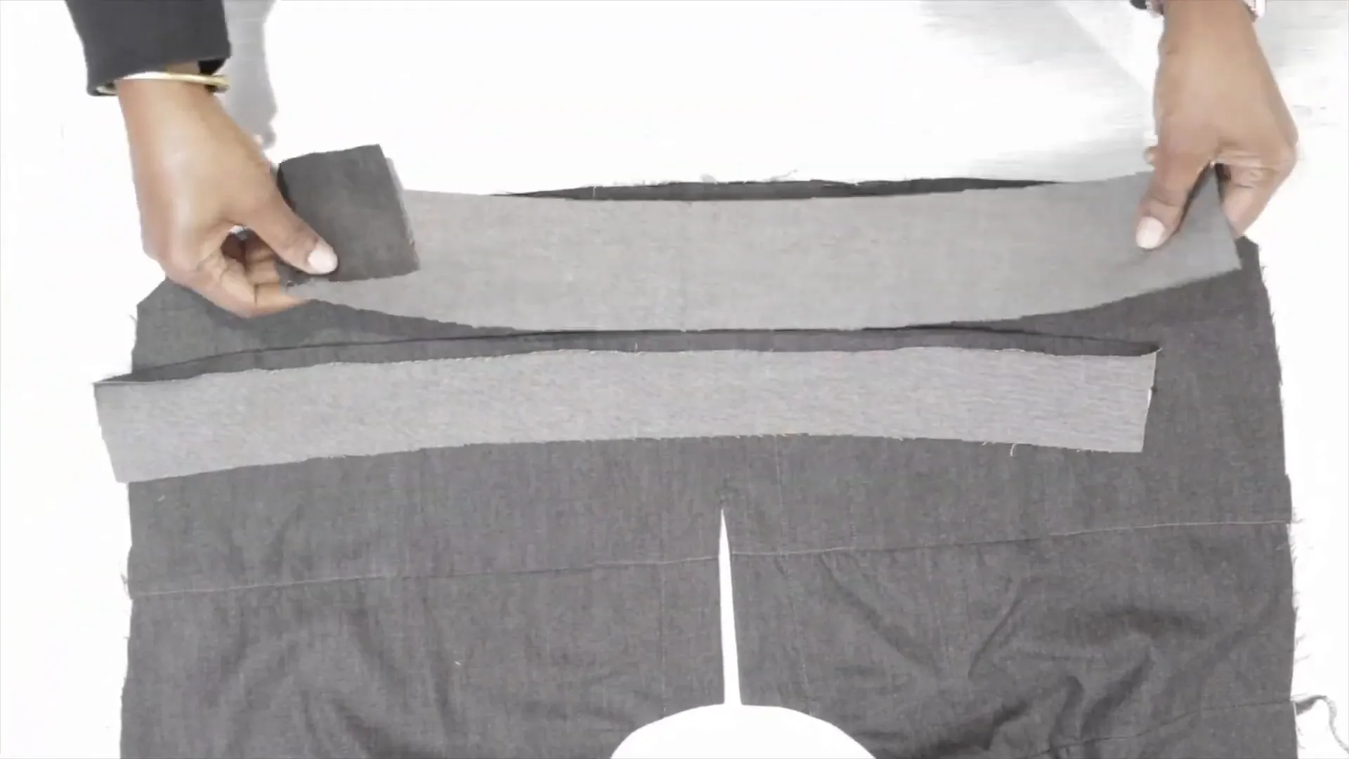 Creating the waistband for the Yaxza A-Line Maxi Dress