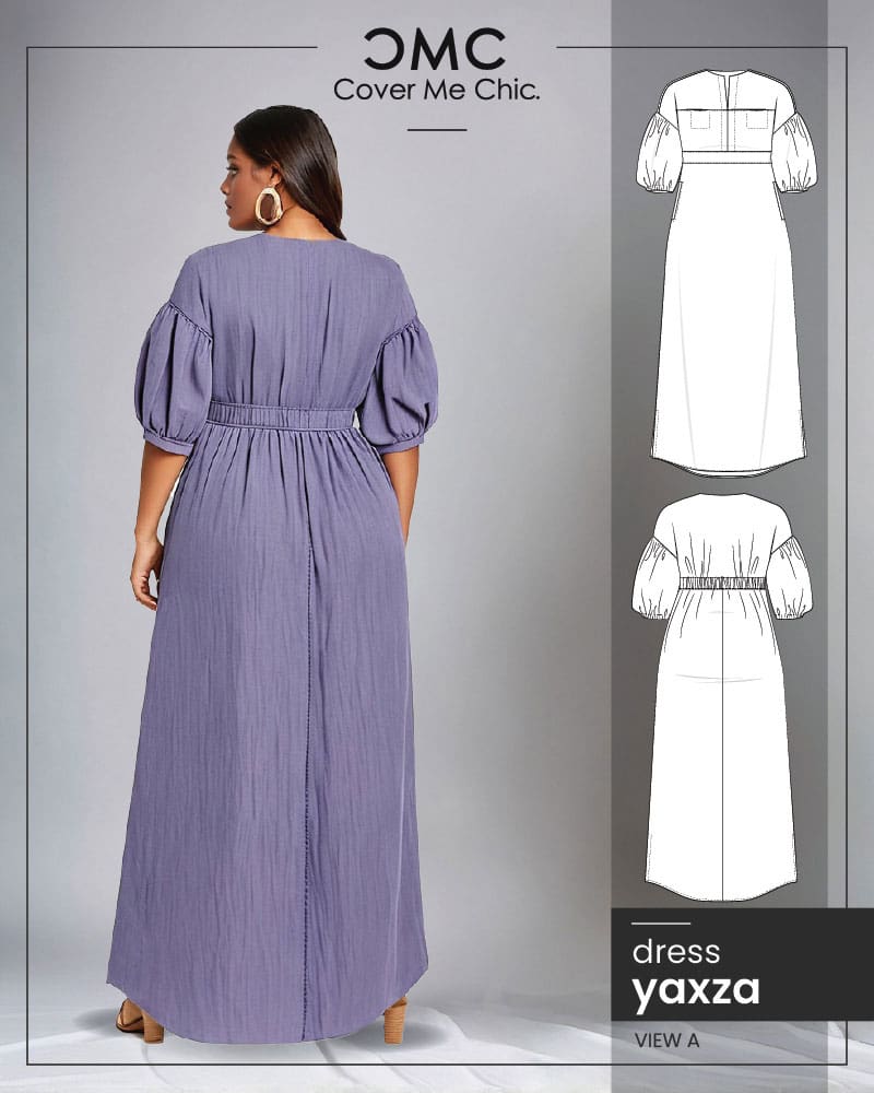 Yaxza A-Line Maxi Dress PDF pattern view A back