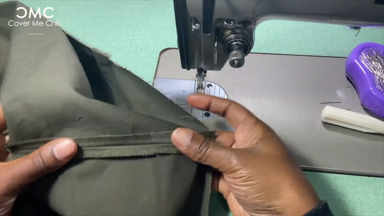 Sewing and turning the belt for the maxi wrap dress