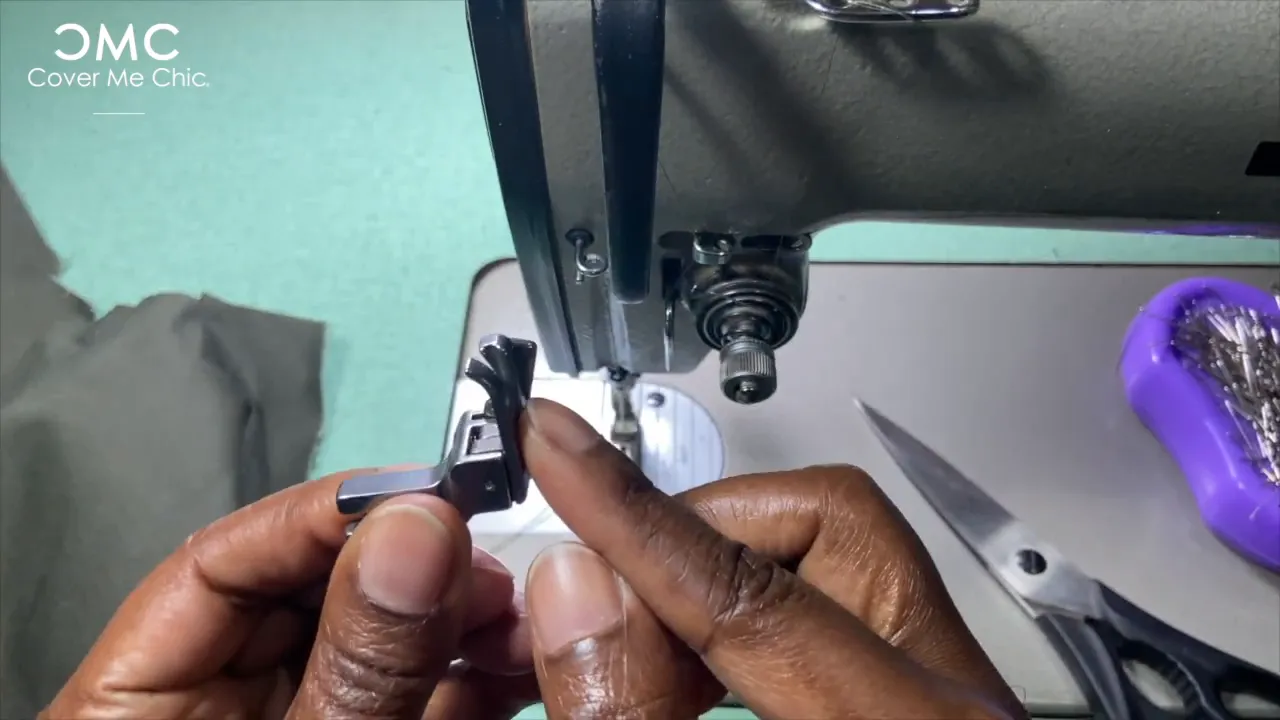 Using a double needle presser foot for precise topstitching on seams