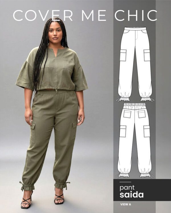 Saida beginner pant sewing pattern- easy pull on waist